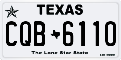 TX license plate CQB6110