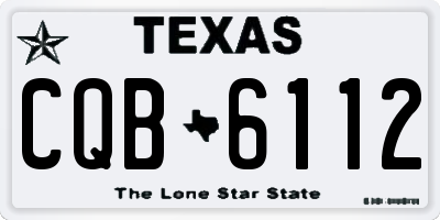 TX license plate CQB6112