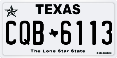 TX license plate CQB6113