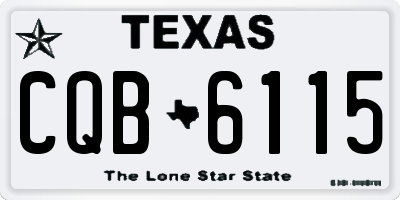 TX license plate CQB6115