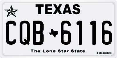 TX license plate CQB6116