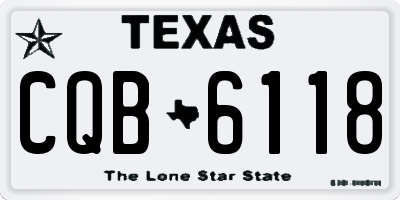 TX license plate CQB6118