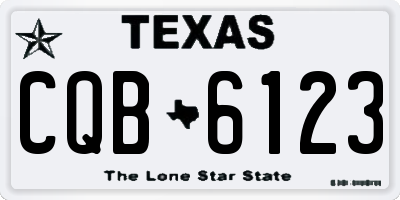 TX license plate CQB6123