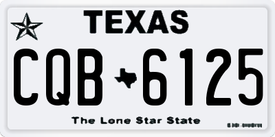 TX license plate CQB6125