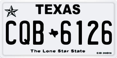 TX license plate CQB6126