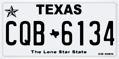 TX license plate CQB6134