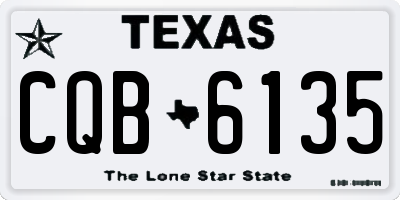 TX license plate CQB6135