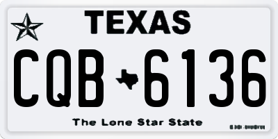 TX license plate CQB6136