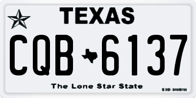 TX license plate CQB6137
