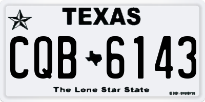 TX license plate CQB6143