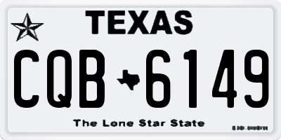 TX license plate CQB6149