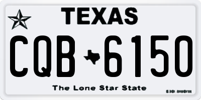 TX license plate CQB6150