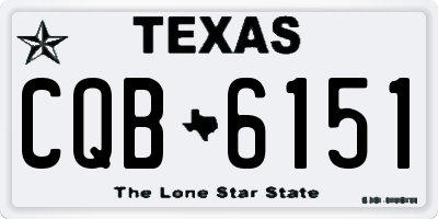 TX license plate CQB6151