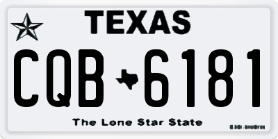 TX license plate CQB6181