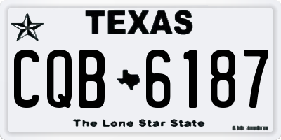 TX license plate CQB6187