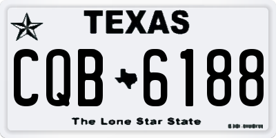 TX license plate CQB6188