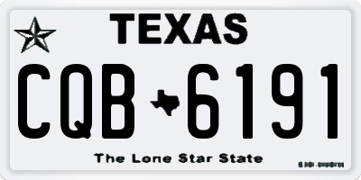 TX license plate CQB6191