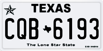 TX license plate CQB6193