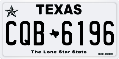 TX license plate CQB6196