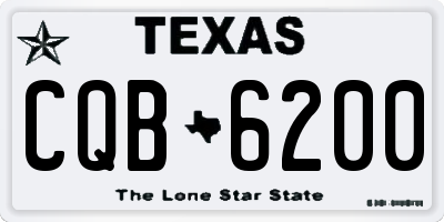 TX license plate CQB6200