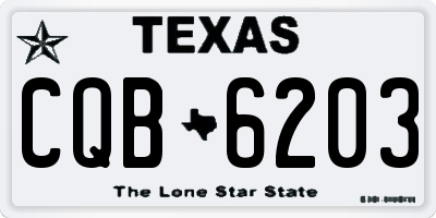 TX license plate CQB6203