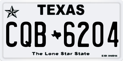 TX license plate CQB6204