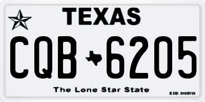 TX license plate CQB6205