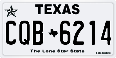 TX license plate CQB6214