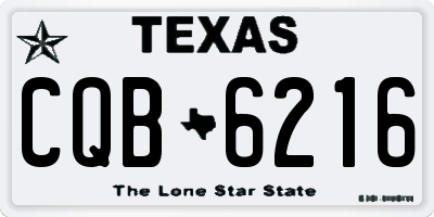 TX license plate CQB6216