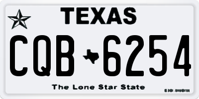 TX license plate CQB6254
