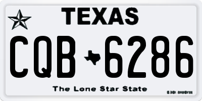 TX license plate CQB6286