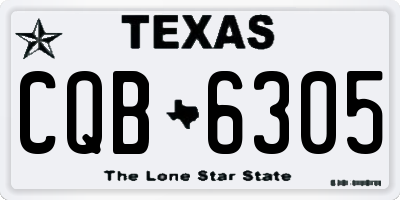 TX license plate CQB6305