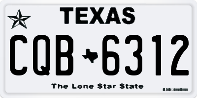 TX license plate CQB6312
