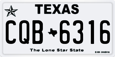 TX license plate CQB6316