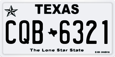 TX license plate CQB6321