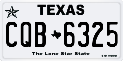 TX license plate CQB6325