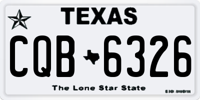 TX license plate CQB6326