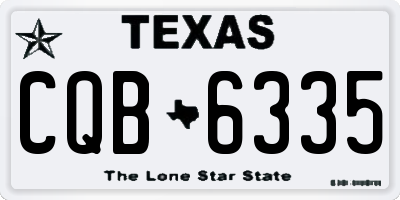 TX license plate CQB6335