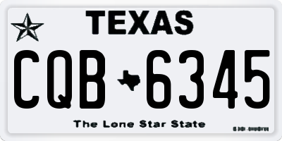 TX license plate CQB6345