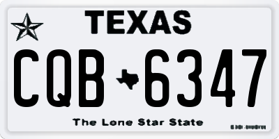 TX license plate CQB6347