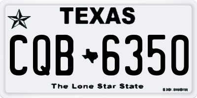 TX license plate CQB6350