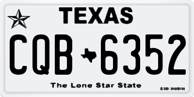 TX license plate CQB6352