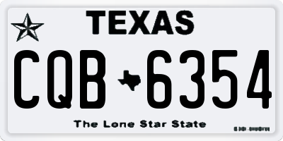 TX license plate CQB6354