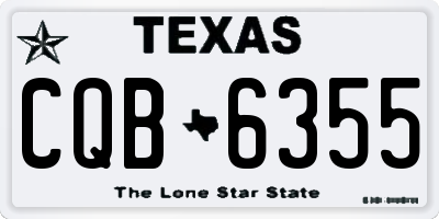 TX license plate CQB6355
