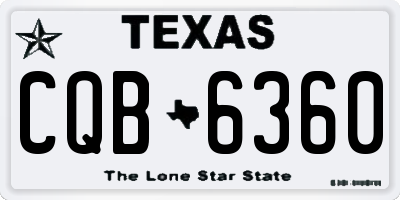 TX license plate CQB6360