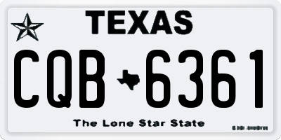 TX license plate CQB6361