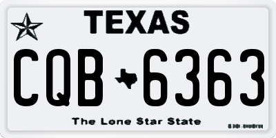TX license plate CQB6363