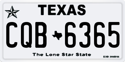 TX license plate CQB6365