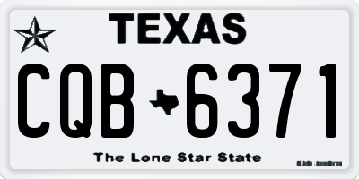 TX license plate CQB6371