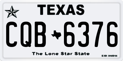 TX license plate CQB6376